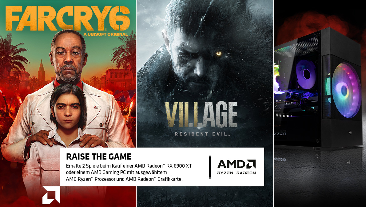 Resident Evil Village & Far Cry 6 jetzt zu AMD Ryzen-Prozessoren & AMD Radeon-Grafikkarte dazu erhalten!