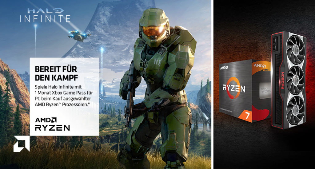 1 Monat Xbox Game Pass für PC mit Halo Infinite zu AMD Ryzen & AMD Radeon RX dazu erhalten!