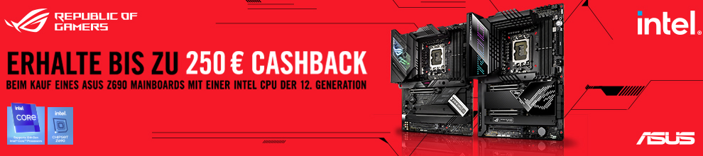 ASUS Z690-Mainboards + Intel 12. Gen-Prozessor (Alder Lake) mit bis zu 250 Euro Cashback!