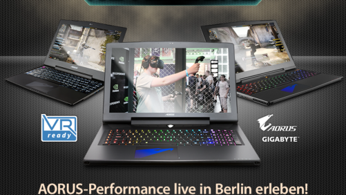 Aorus High-End-Notebooks in Berlin live testen (Battlefield 1, Titanfall 2 & HTC Vive) mit YouTube-Stars!