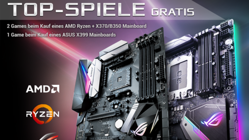 ASUS X370/B350 + Ryzen 7 & X399 Mainboards: Jetzt mit Gratis-Game(s) von Gamesplanet.de!