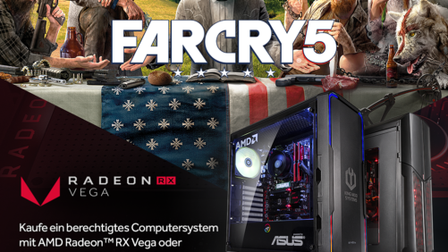 Far Cry 5 jetzt GRATIS zu jedem Komplett-PC mit AMD Radeon RX 580 oder RX Vega GPU!