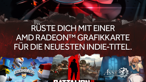 Verschiedene Indie-Games jetzt GRATIS zu jeder AMD Radeon RX 550 & RX 560 Grafikkarte!