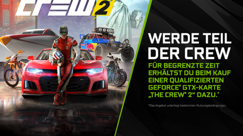 The Crew 2 ab sofort zu NVIDIA GeForce GTX 1080 & 1080 Ti Grafikchips für PCs + Notebooks!