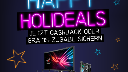 ASUS Happy Holideals mit bis zu 250 Euro Cashback oder Gratis-Artikeln zu vielen ASUS-Produkten!