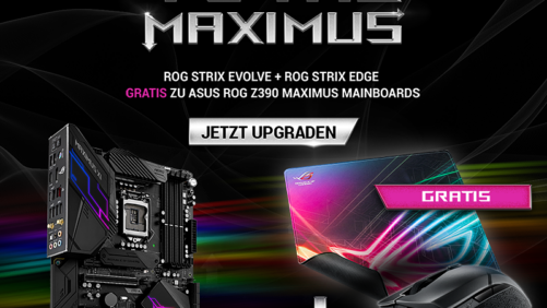 ASUS ROG Strix Z390-Mainboards mit GRATIS Evolve Gaming-Maus & Edge Mauspad!