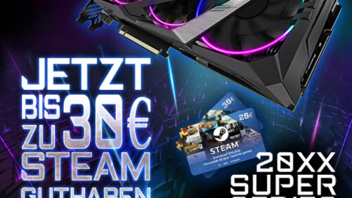 Gigabyte / Aorus GeForce RTX 20 SUPER-Grafikkarten jetzt mit bis zu 30€ Steam-Guthaben!