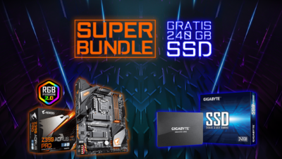Super Bundles mit 240-GB-SSD GRATIS zu Gigabyte Aorus Z390-Mainboards!