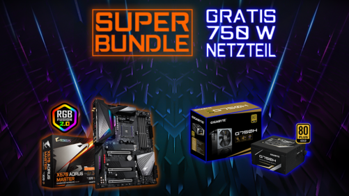 Super Bundles mit 750-Watt-Netzteil GRATIS zu Gigabyte Aorus X570-Mainboards!