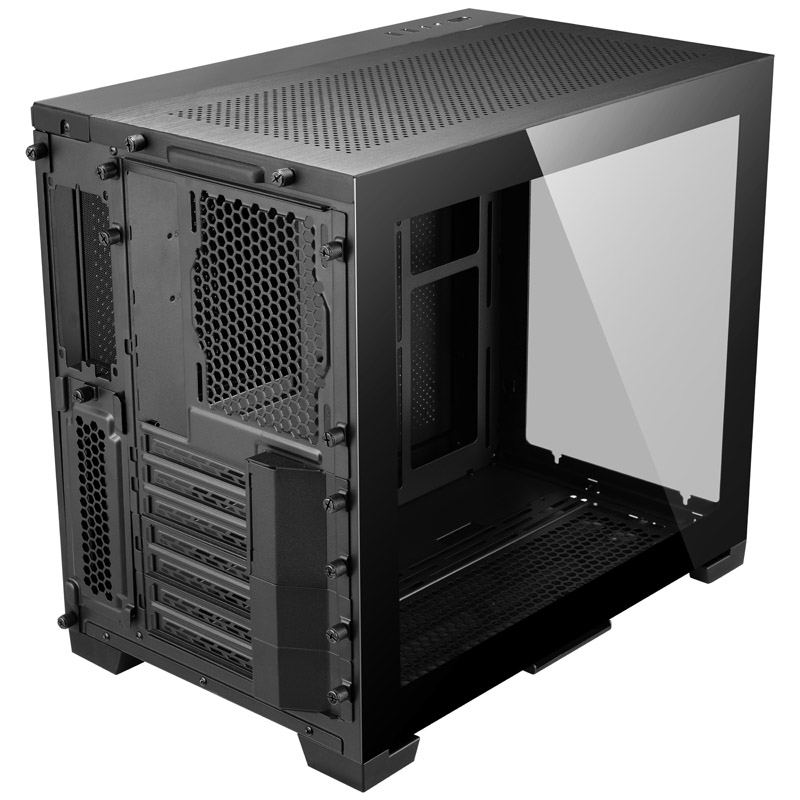Rückseite des Lian Li Dynamic Mini in Schwarz
