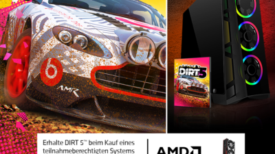 DIRT 5 jetzt zu Komplettsystemen mit AMD Ryzen-CPU & AMD Radeon RX-GPU dazu erhalten!