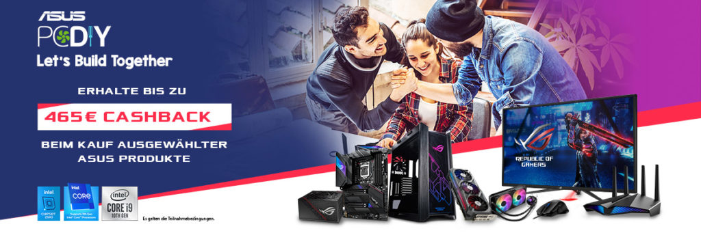 Ausgewählte ASUS-Produkte jetzt mit bis zu 465 Euro Cashback!