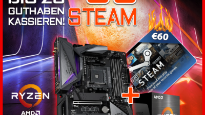 Gigabyte / Aorus B550- & B450-Mainboards + AMD Ryzen 5000 CPU mit bis zu 60 Euro Steam-Guthaben!