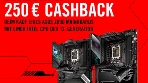 ASUS Z690-Mainboards + Intel 12. Gen-Prozessor (Alder Lake) mit bis zu 250 Euro Cashback!