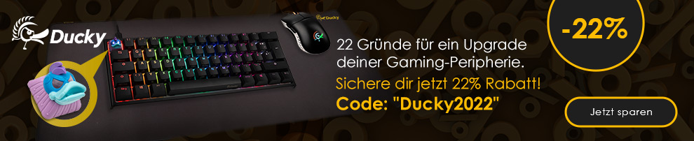 Jetzt 22 Prozent Rabatt auf ausgewählte Produkte von Ducky!