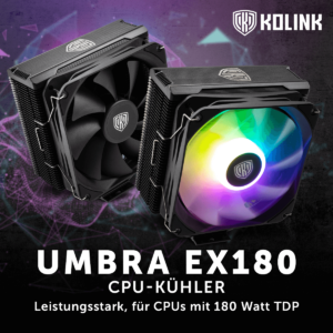 Der Kolink Umbra EX180 CPU-Kühler: leistungsfähig und kompakt