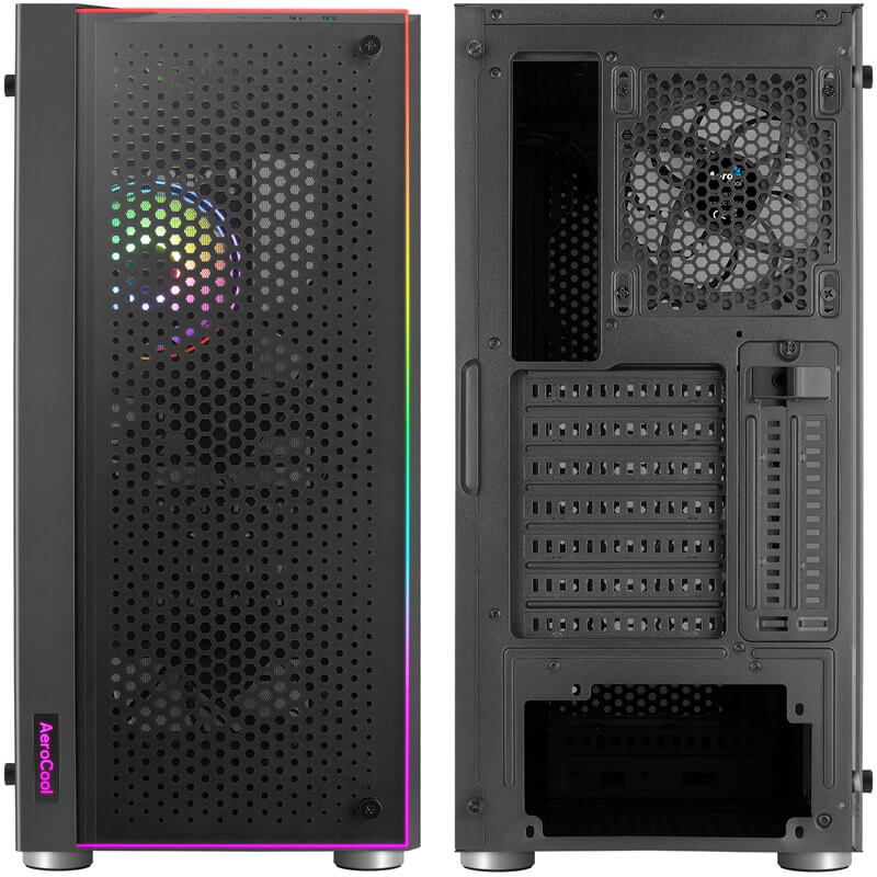 Front und Rückseite - Aerocool Skribble Midi-Tower