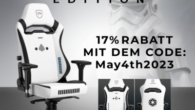noblechairs HERO ST Stormtrooper Edition jetzt mit Gutscheincode für 17 % Sofortrabatt!