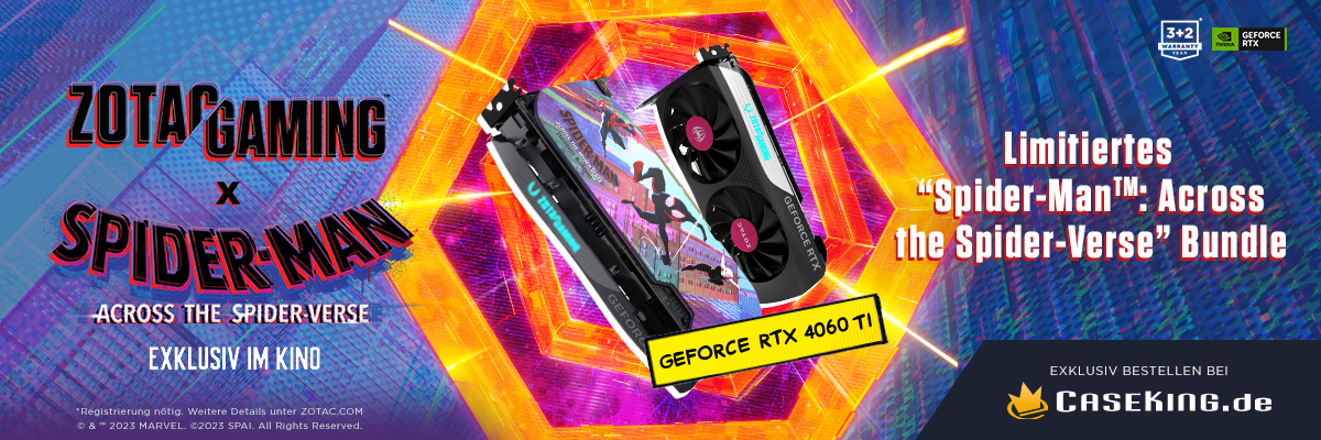 Kinoticket für Spider-Man: Across the Spider-Verse jetzt zu ZOTAC Gaming GeForce RTX 4060 Ti Twin Edge OC dazu erhalten!