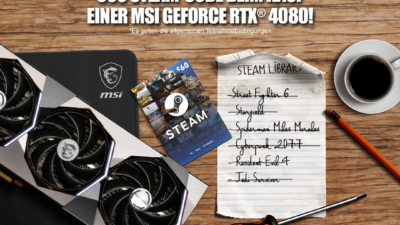 Jede MSI GeForce RTX 4080 Gaming-Grafikkarte jetzt mit 60 Euro Steam-Guthaben!