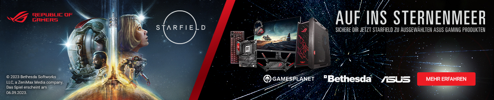 Starfield jetzt zu ausgewählten ASUS Gaming-Produkten dazu erhalten!