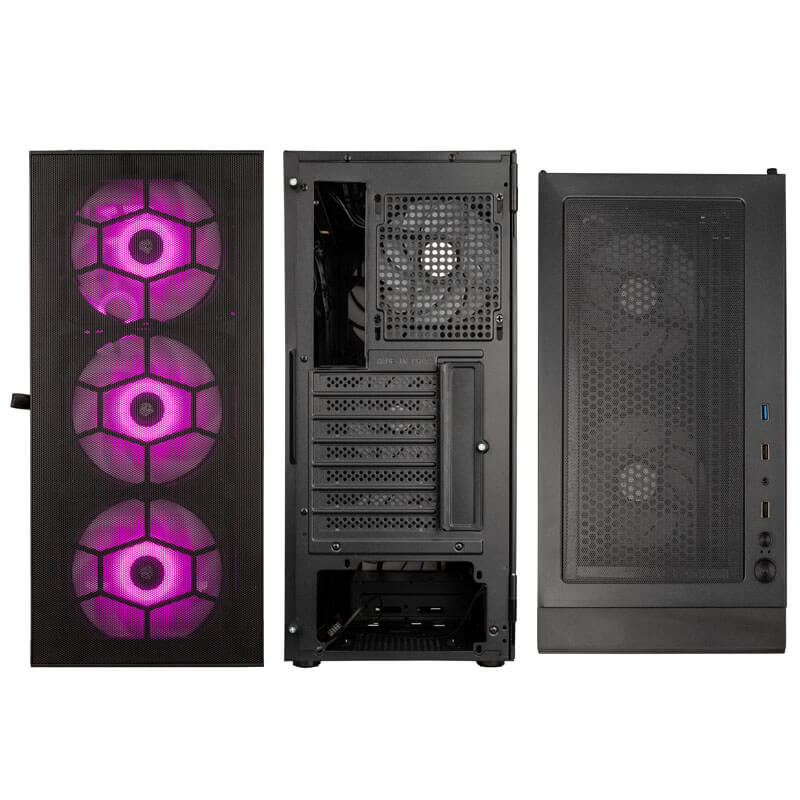 Kolink Observatory HF Mesh Midi-Tower - Schwarz