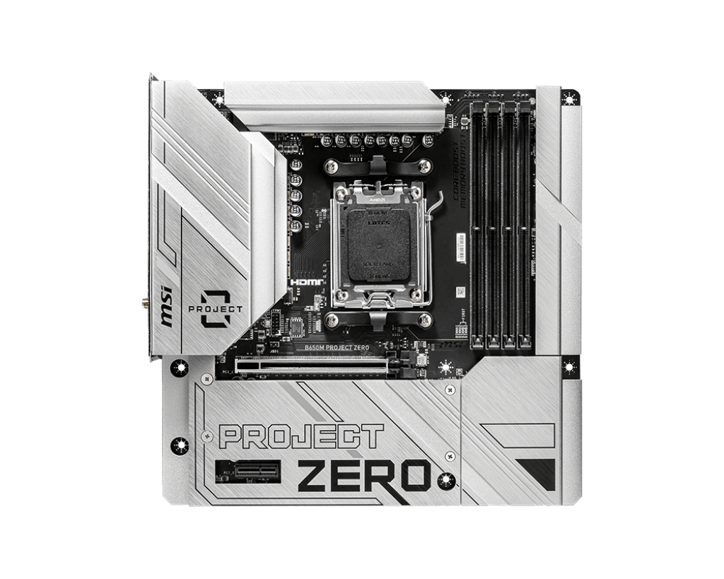 Die Vorderseite des MSI B650M PROJECT ZERO