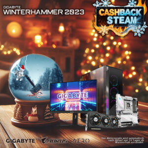 Gigabyte Winterhammer: Ausgewählte Gigabyte- / Aorus-Produkte mit Cashback oder Steam-Guthaben!