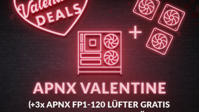 Jetzt 3x APNX FP1-120 PWM ARGB-Lüfter gratis zu jedem APNX C1 Midi-Tower dazu erhalten!