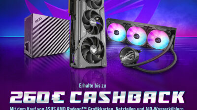 Ausgewählte ASUS Radeon RX 7000-Grafikkarten, Netzteile und AiO-Wasserkühlungen jetzt mit bis zu 260 Euro Cashback!