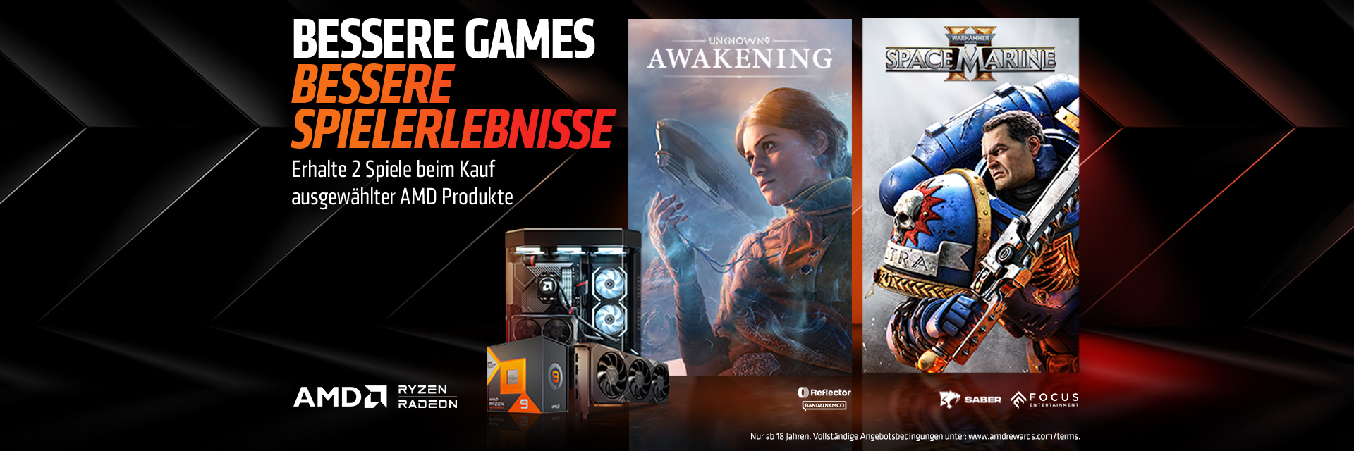 Unknown 9: Awakening & Warhammer 40000 - Space Marine II jetzt zu AMD Ryzen und AMD Radeon dazu erhalten!