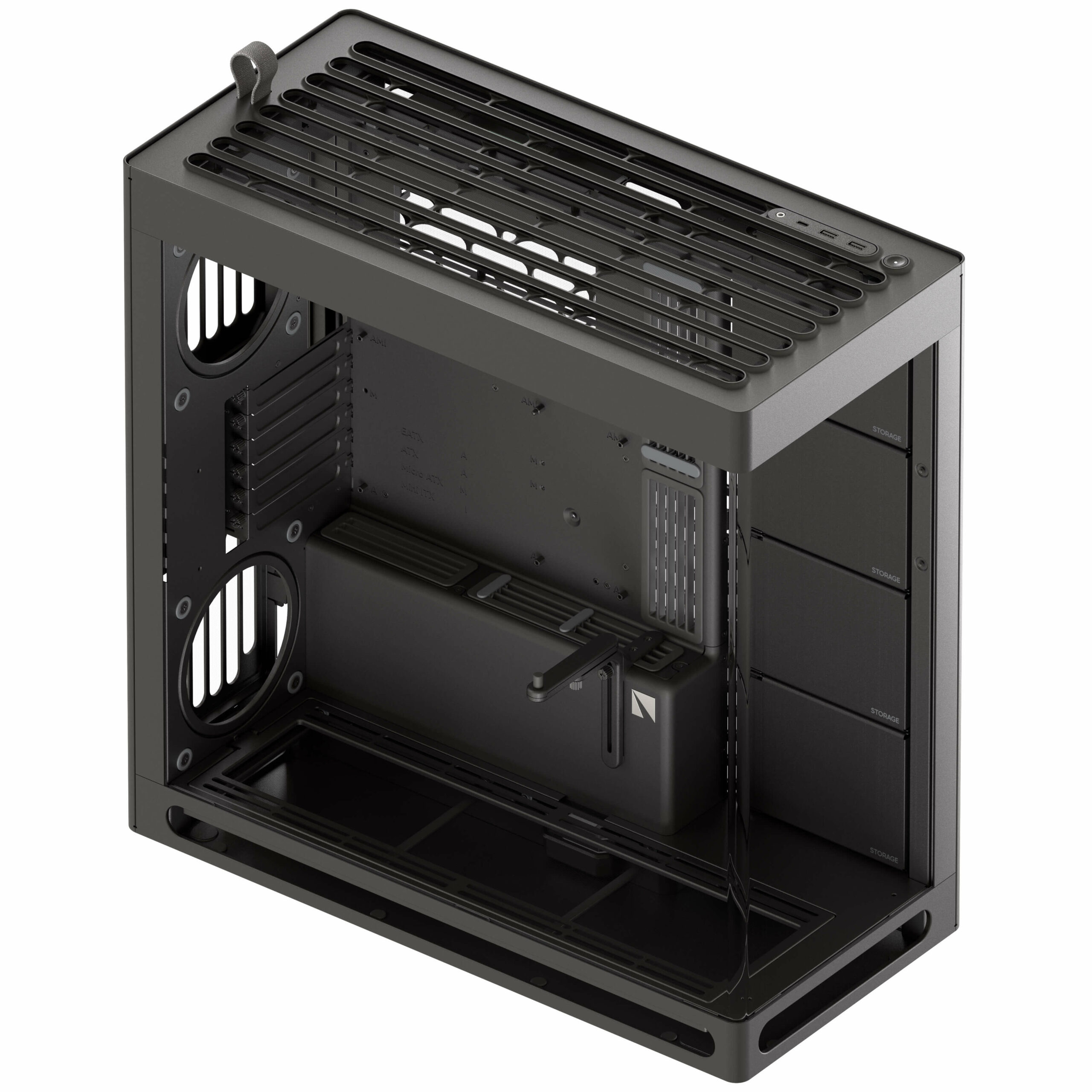 Schwarzes HAVN HS 420 Midi-Tower PC-Gehäuse mit elegantem Design