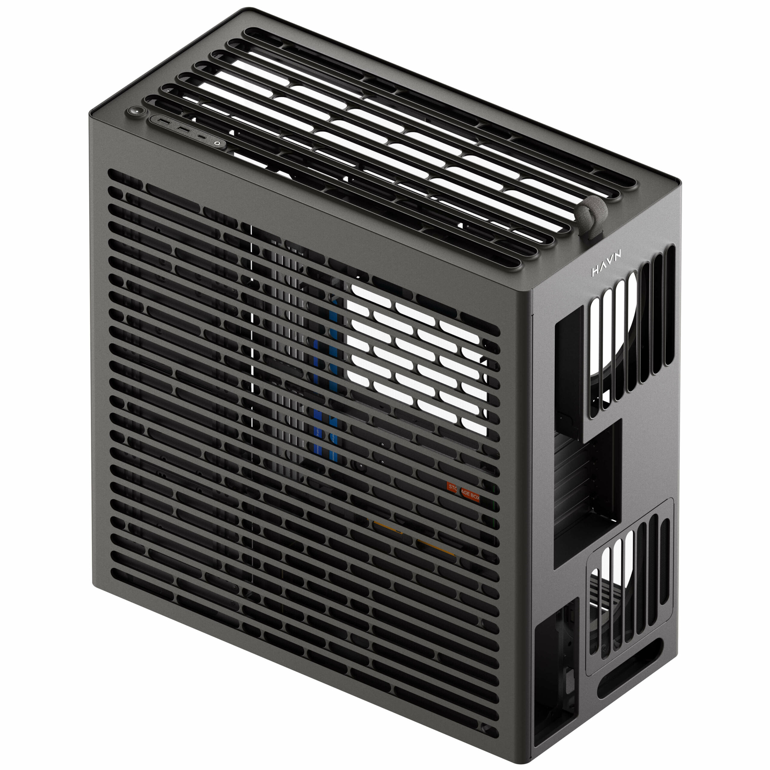 Schwarzes HAVN HS 420 Midi-Tower PC-Gehäuse mit elegantem Design