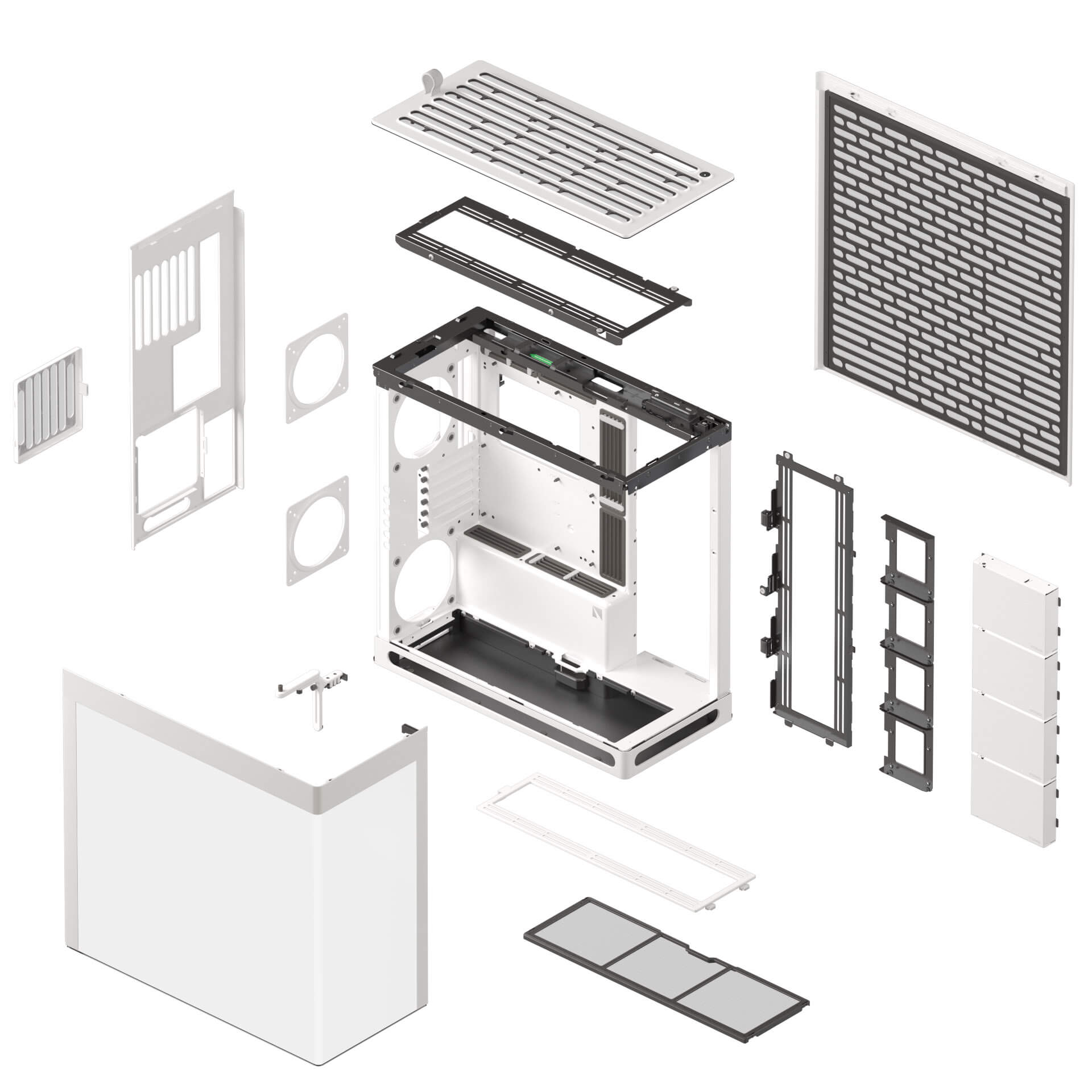 Weißes HAVN HS 420 Midi-Tower PC-Gehäuse mit minimalistischem Design