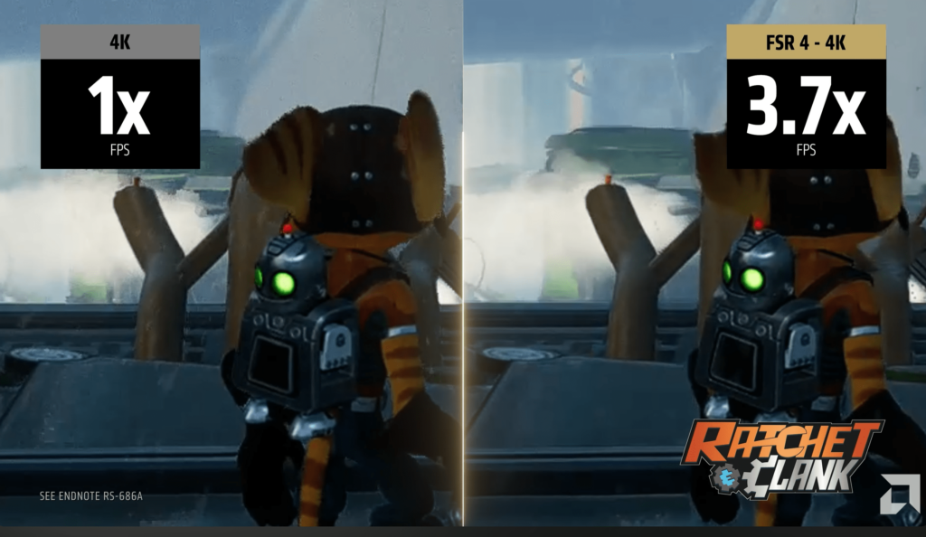 Verglech der FPS ohne und mit FSR 4