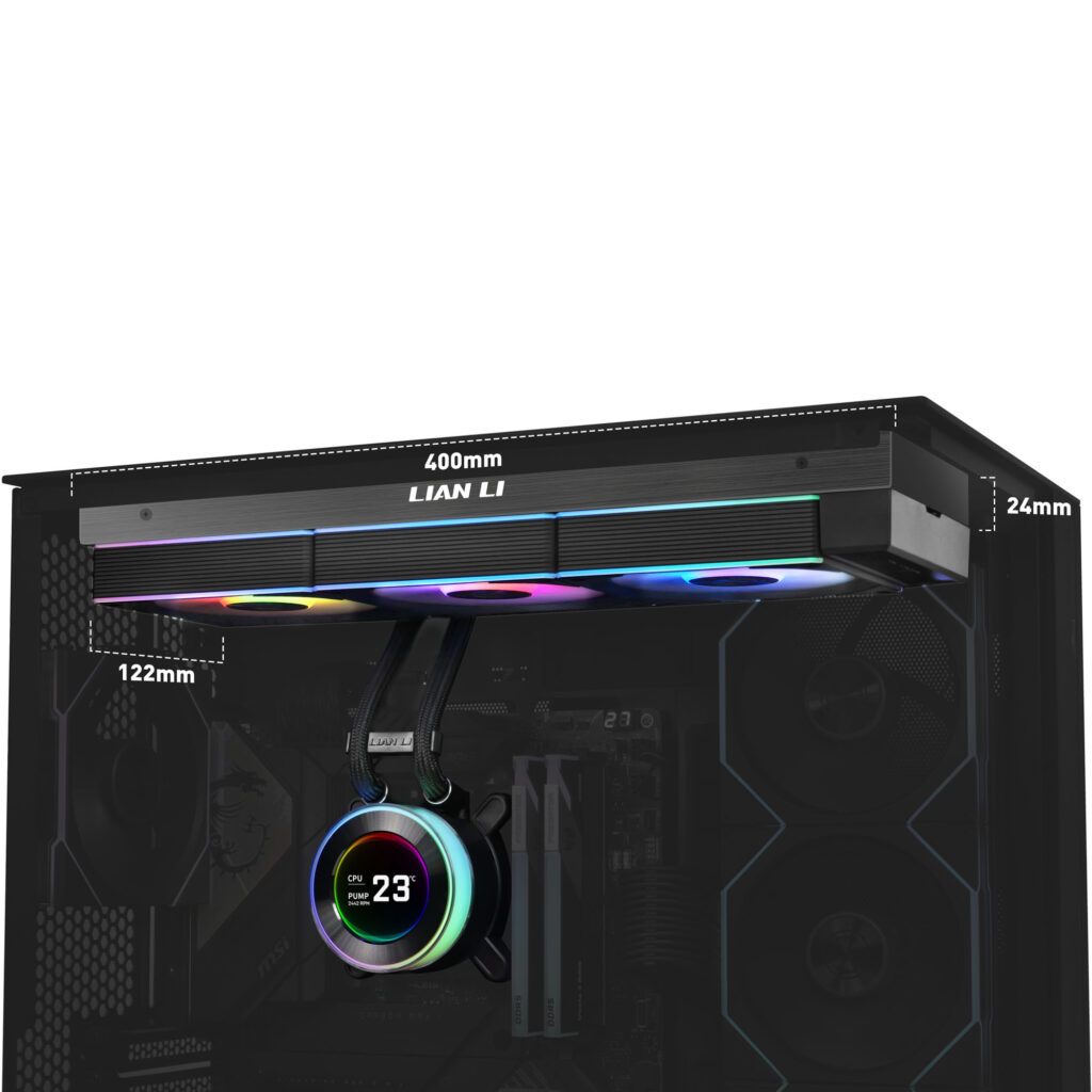 Lian Li HYDROSHIFT II LCD-C 360CL im Gehäuse verbaut