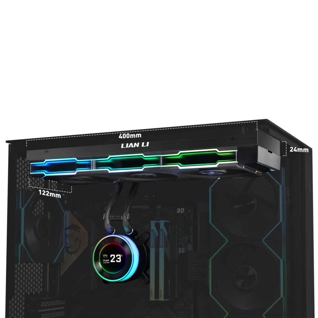 Lian Li HYDROSHIFT II LCD-C 360TL im Gehäuse verbaut