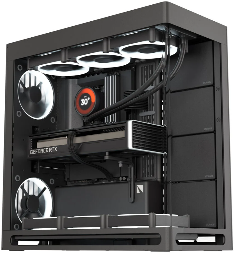 HAVN HS 420 Midi-Tower in Schwarz mit Vertikaler GPU
