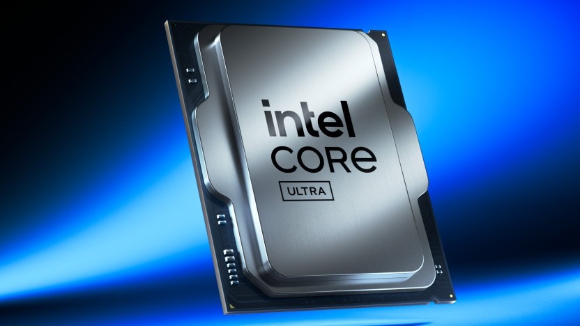 Intel Core Prozessor vor blauem Hintergrund