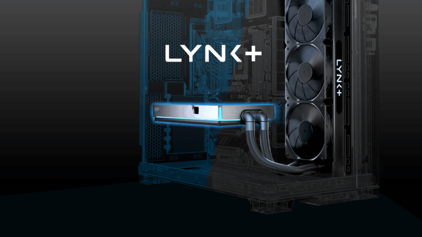LYNK+ Kühler auf einer Grafikkarte im PC verbaut