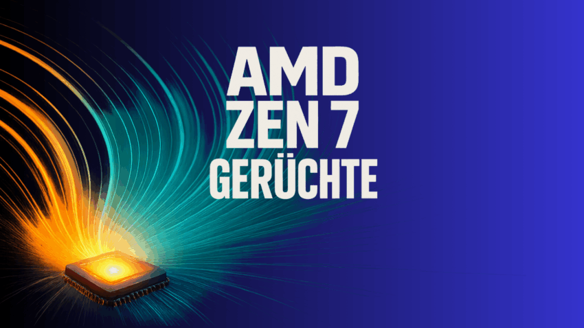 AMD Zen 7 Gerüchte Beitragsbild - blauer Hintergrund mit weißer Schrift