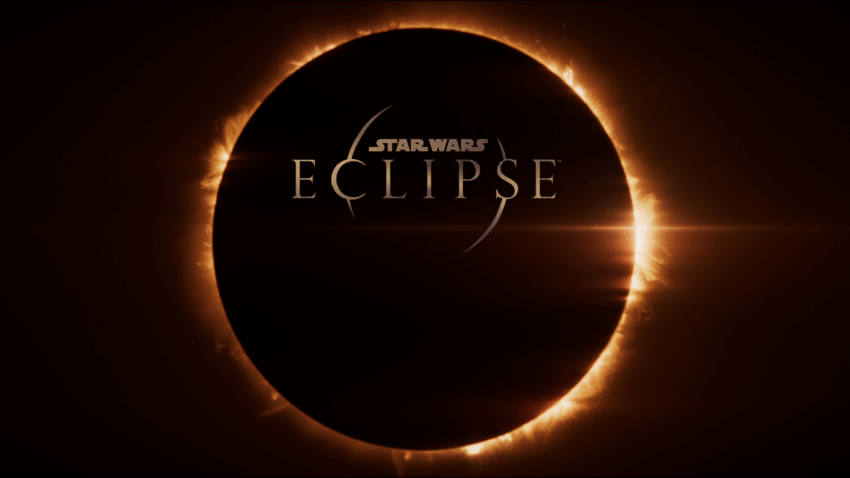 sonnenfinsternis mit Star wars eclipse logo im Vordergrund