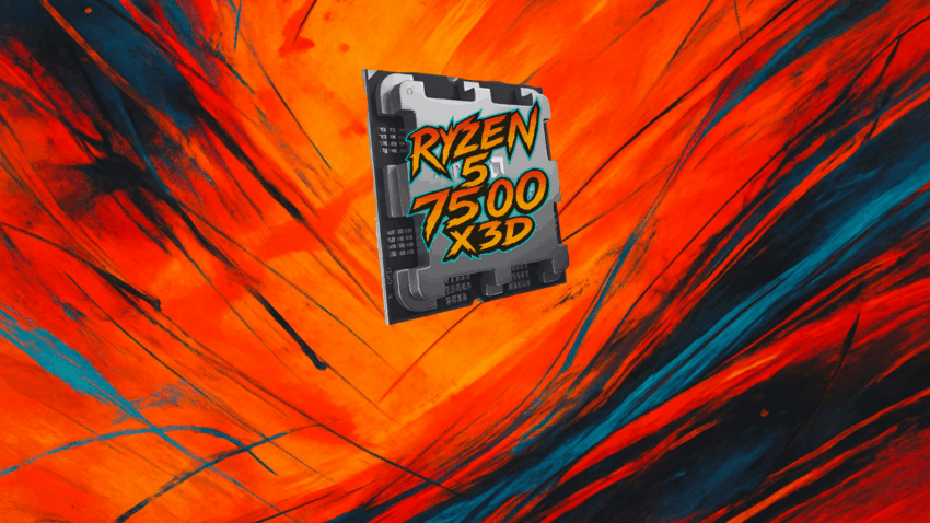 Ryzen 5 7500X3D vor buntem Hintergrund