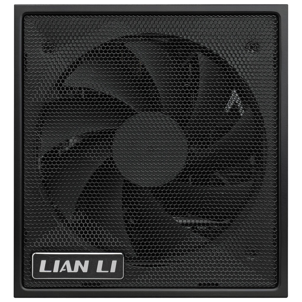 Lian Li SX Platinum Netzteil von vorne mit Draufsicht auf den Lüfter