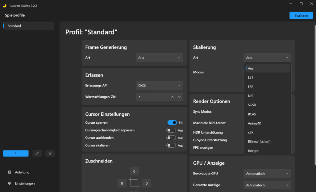 Lossless Scaling Skalierungsalgorithmen