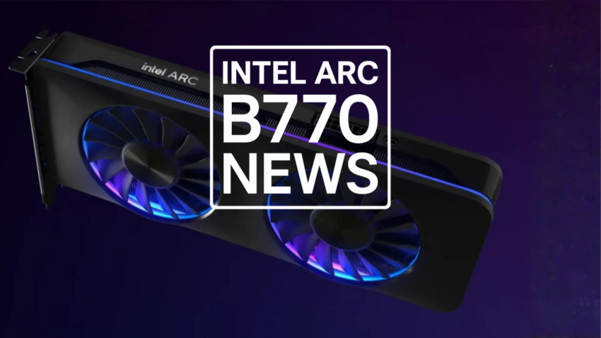 Blog Beitragsbild mit Logo - Intel Arc GPU im Hintergrund