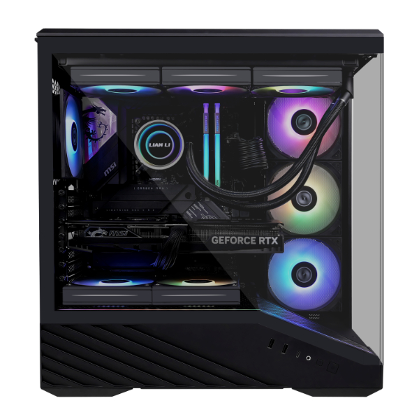 Lian Li VECTOR V100 MINI Gehäuse mit Komponenten von der Seite