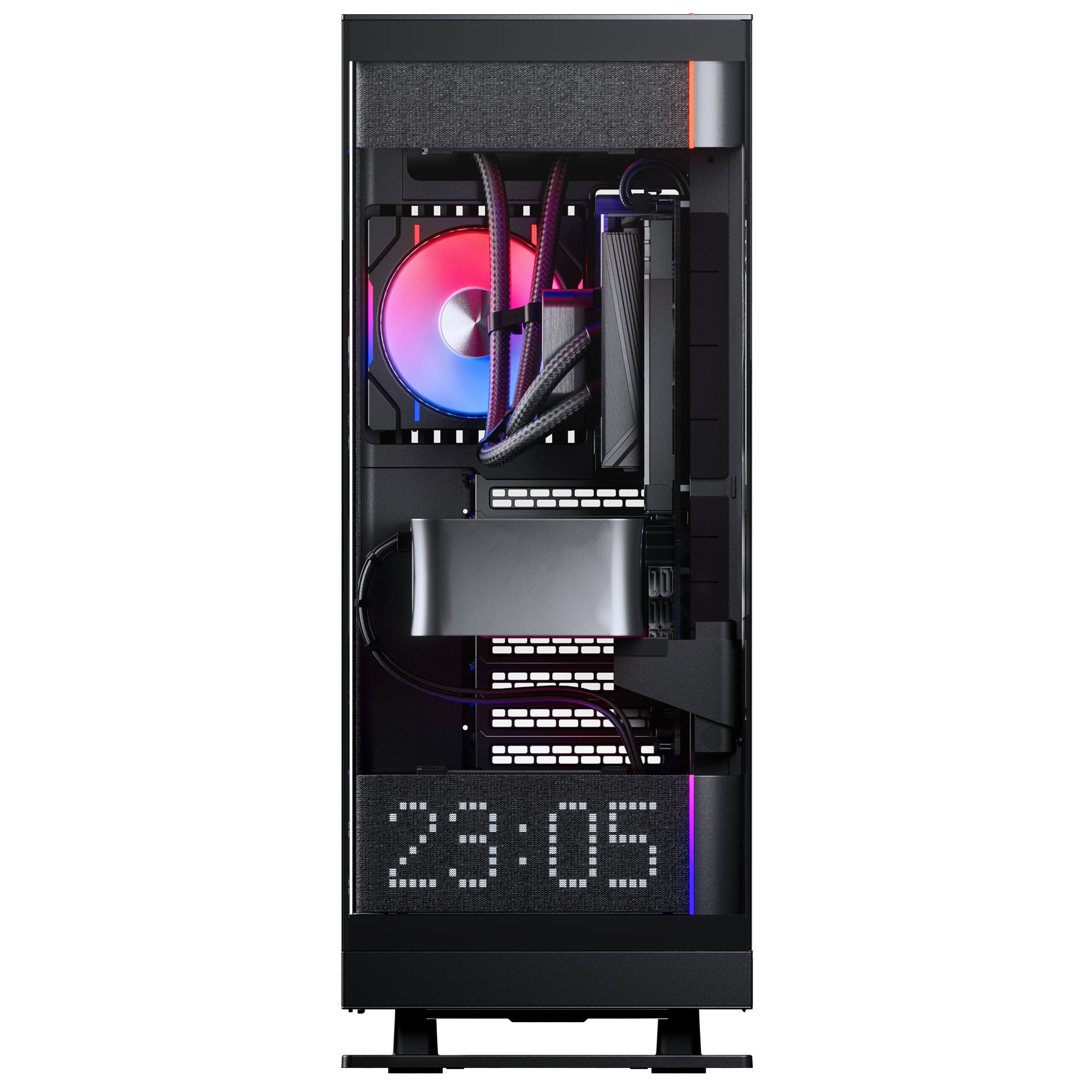 Phanteks Evolv X2 Matrix PC-Gehäuse von vorn mit eingebauter Hardware