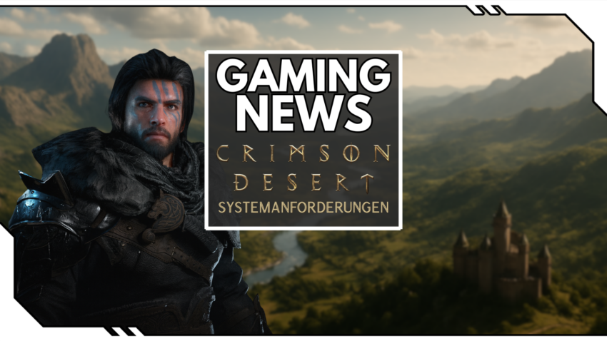 Crimson Desert Systemanforderungen Beitragsbild - Protagonist im Vordergrund und Weite Ebene m Hintergrund