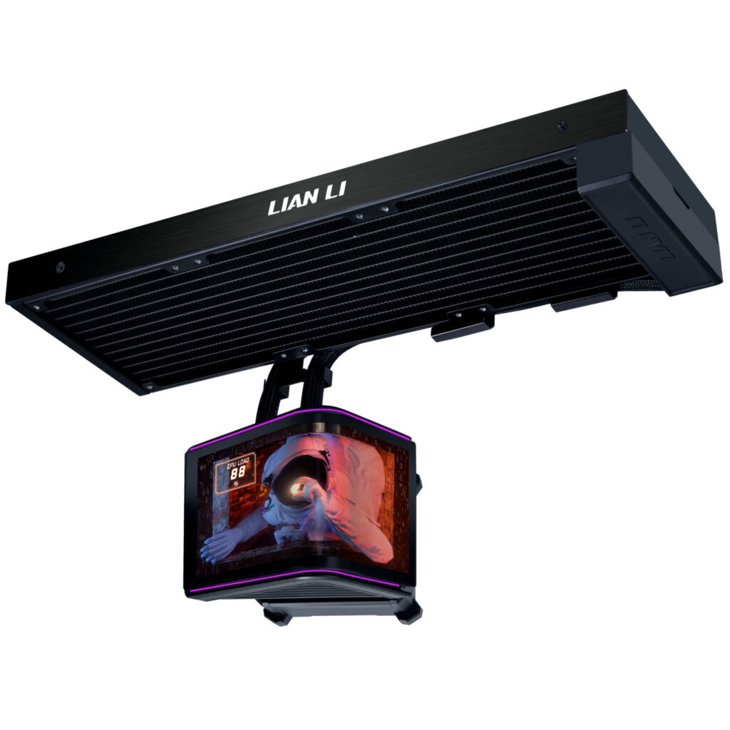 Lian Li HydroShift II OLED Curved 360 Fanless in der Frontansicht